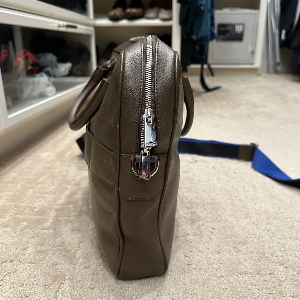 Furla Brown Leather soft side brief case/tote, Unisex - Picture 5 of 16